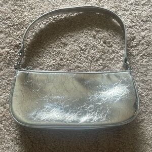 Silver mini shoulder bag